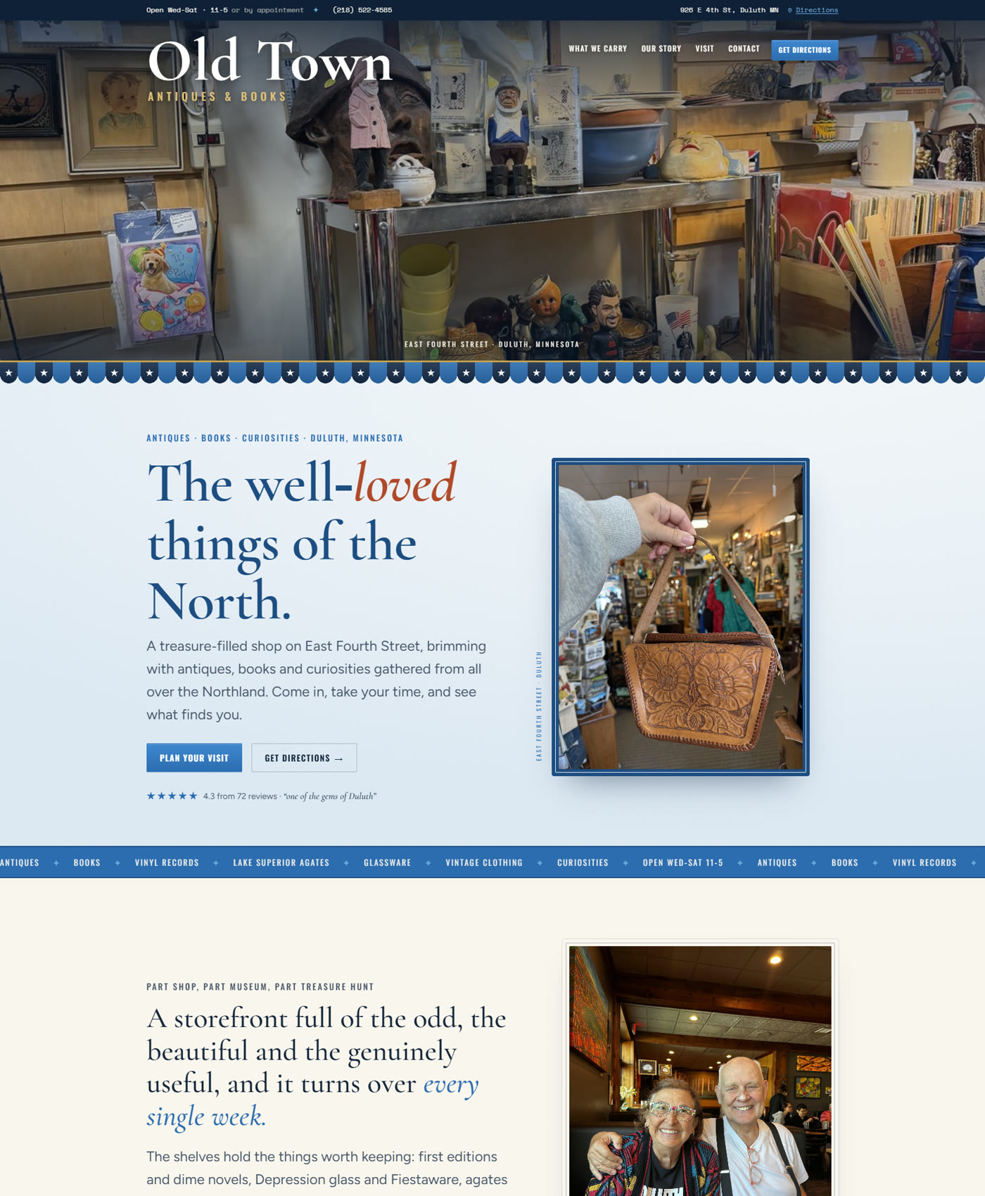 Old Town Antiques & Books website